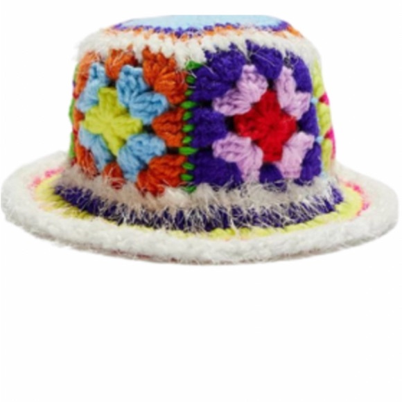 New STAHL x Free People Crochet Handknit O/S Colorful Soft Granny Boho Bucket - Picture 5 of 5